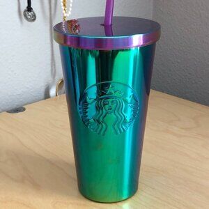 Starbucks Iridescent Mirror Oil Slick Stainless Steel Tumbler - Venti 24 oz